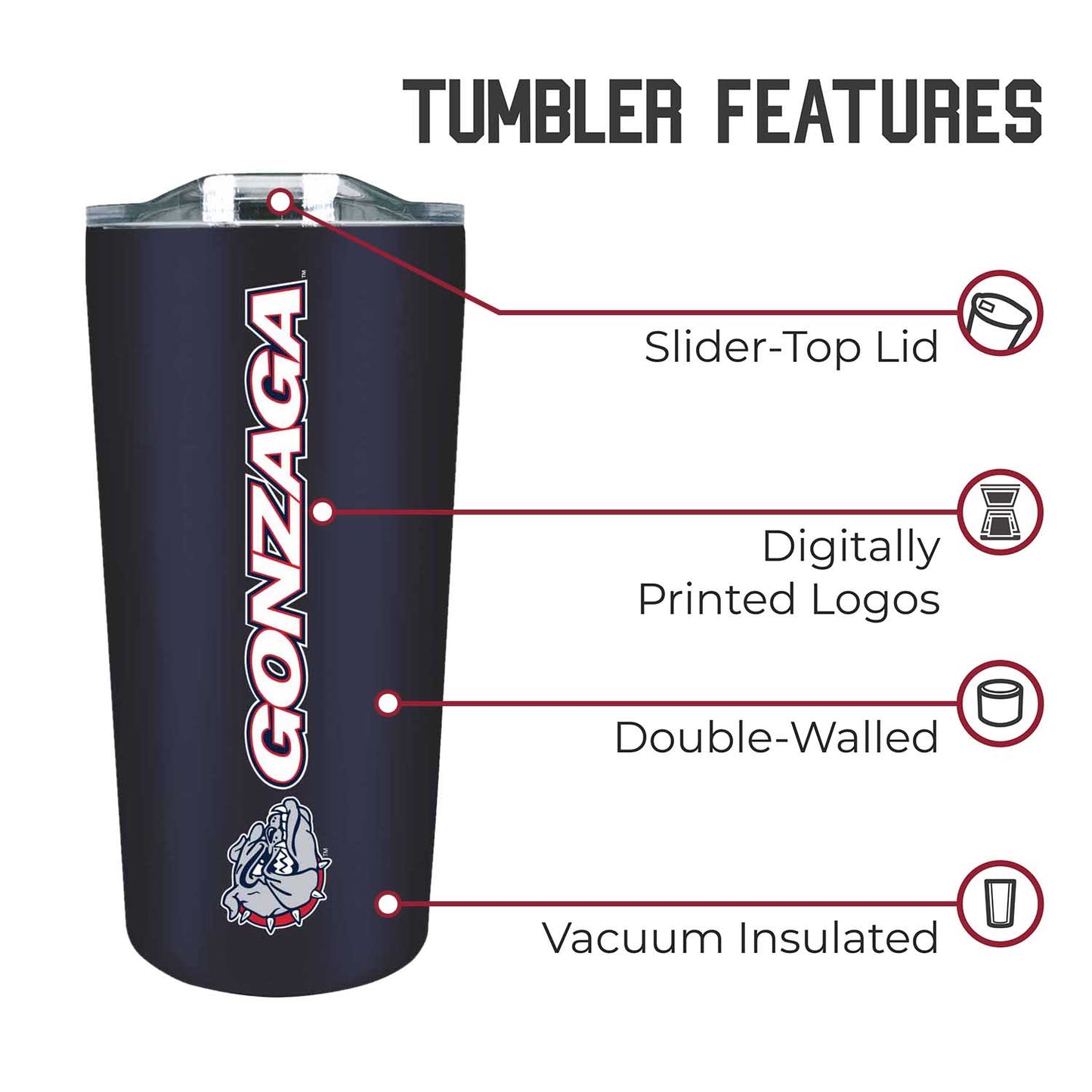 Gonzaga Bulldogs Campus Colors  NCAA Tumbler - Navy