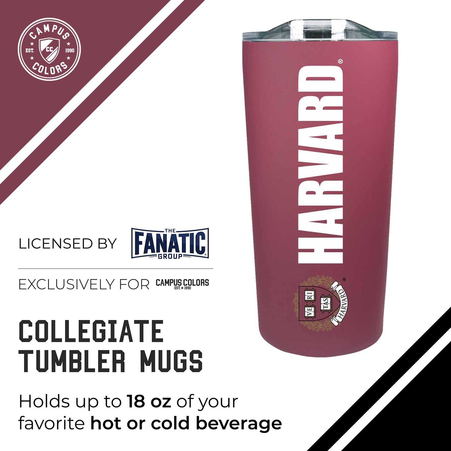 Harvard Crimson Campus Colors  NCAA Tumbler - Crimson