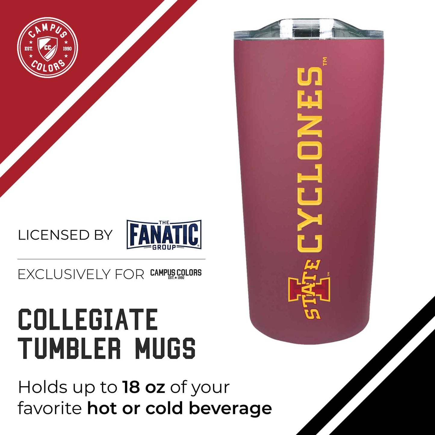 Iowa State Cyclones Campus Colors  NCAA Tumbler - Maroon