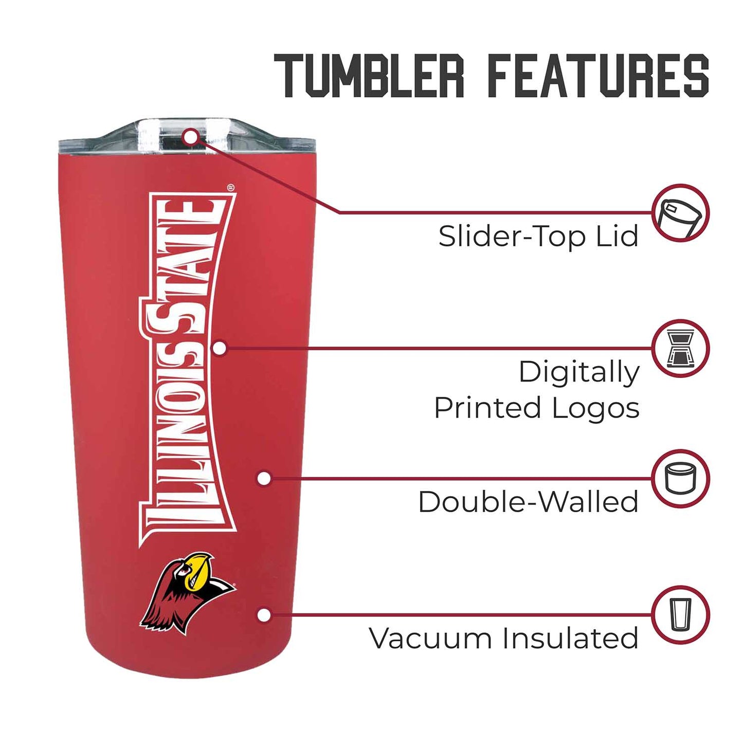 Illinois State Redbirds Campus Colors  NCAA Tumbler - Red