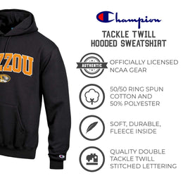 Missouri Tigers Champion Adult Tackle Twill Hooded Sweatshirt - Black
