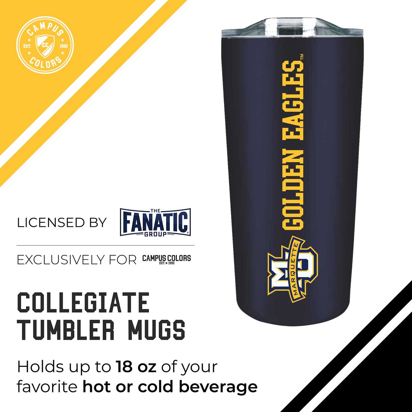 Marquette Golden Eagles Campus Colors  NCAA Tumbler - Navy
