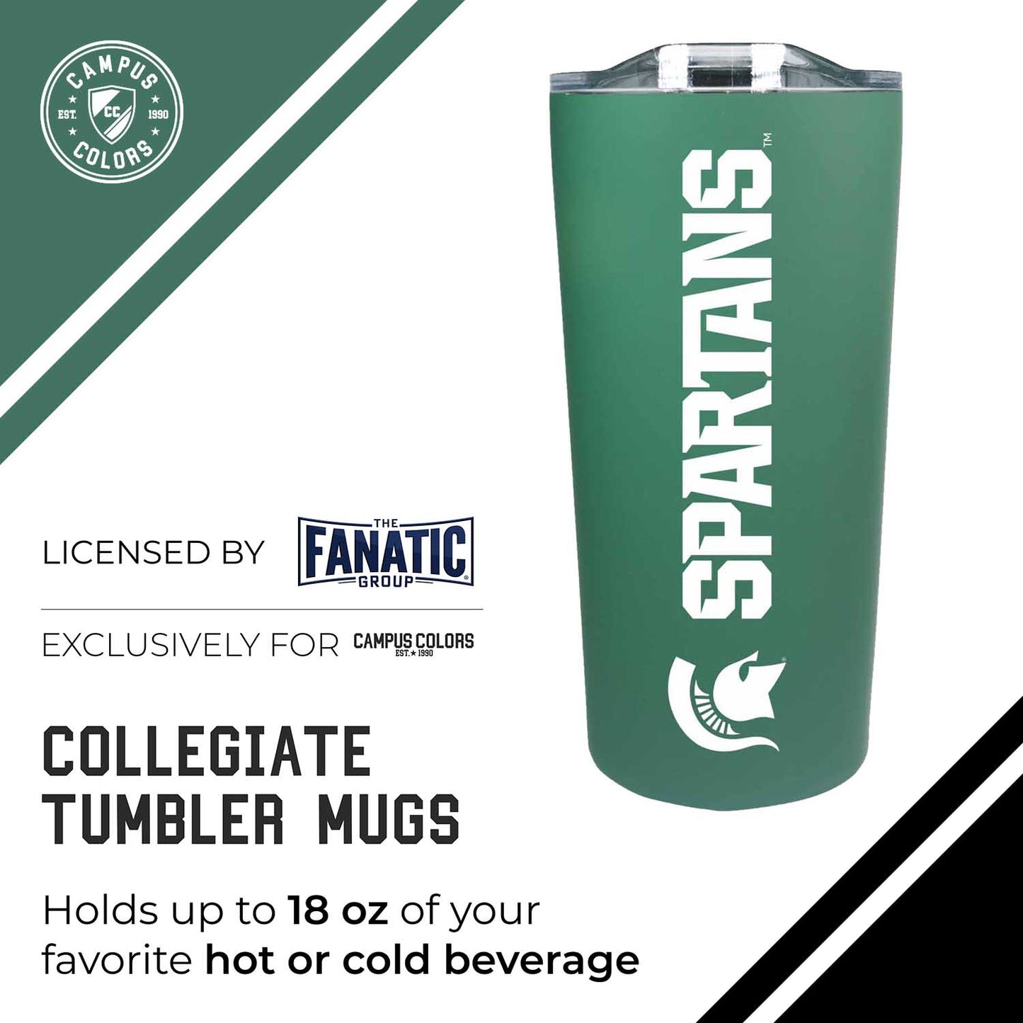 Michigan State Spartans Campus Colors  NCAA Tumbler - Green