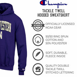Northwestern Wildcats Champion Adult Tackle Twill Hooded Sweatshirt - Purple
