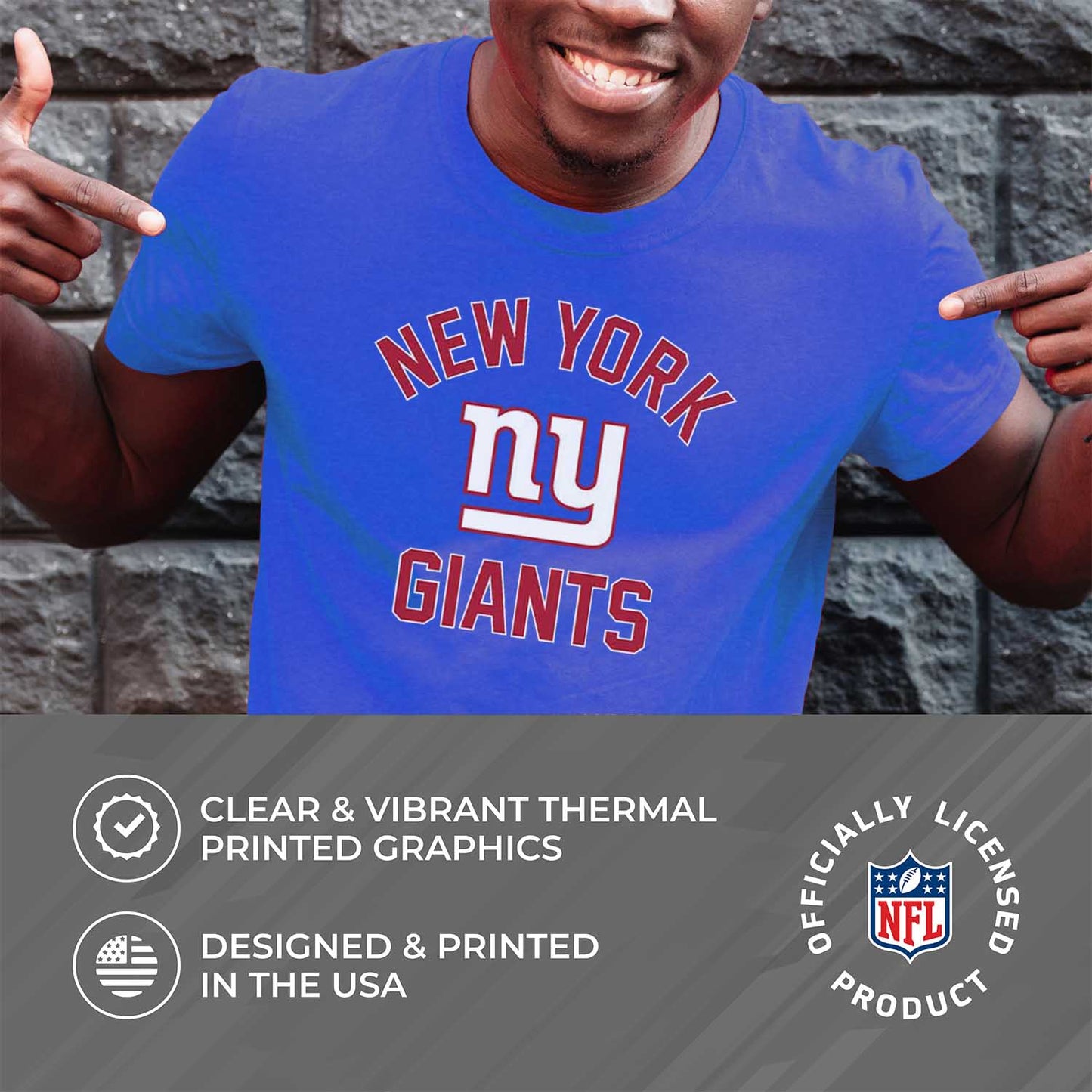 New York Giants NFL Adult Gameday T-Shirt - Royal (XX-Large)