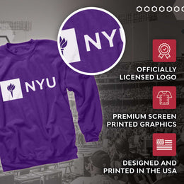 NYU Violets  Adult Just Logo Crewneck Sweatshirt - Purple