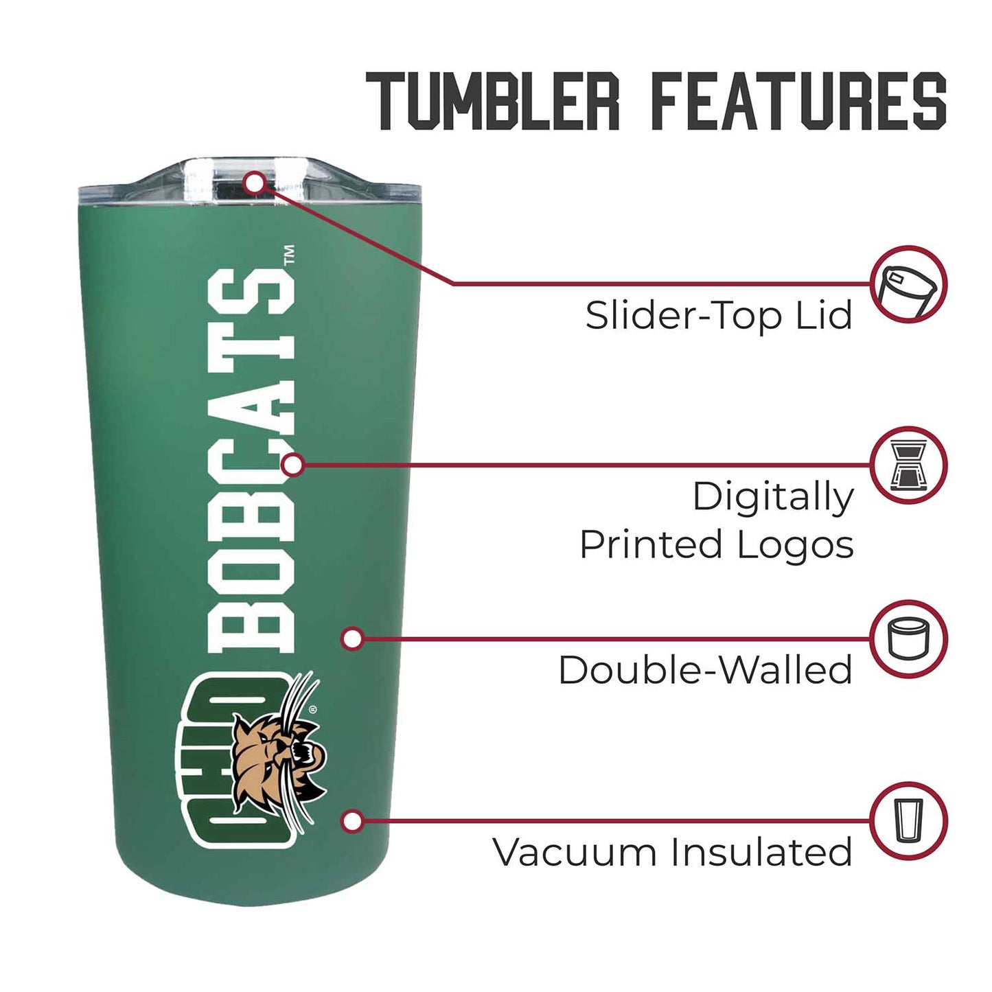 Ohio Bobcats Campus Colors  NCAA Tumbler - Green