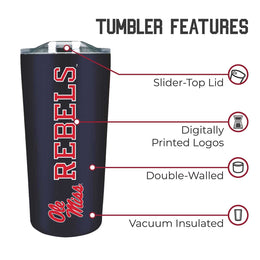 Ole Miss Rebels Campus Colors  NCAA Tumbler - Navy