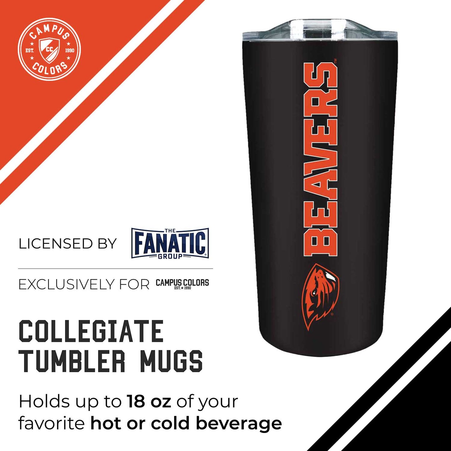 Oregon State Beavers Campus Colors  NCAA Tumbler - Black