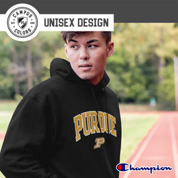 Purdue Boilermakers Champion Adult Tackle Twill Hooded Sweatshirt - Black