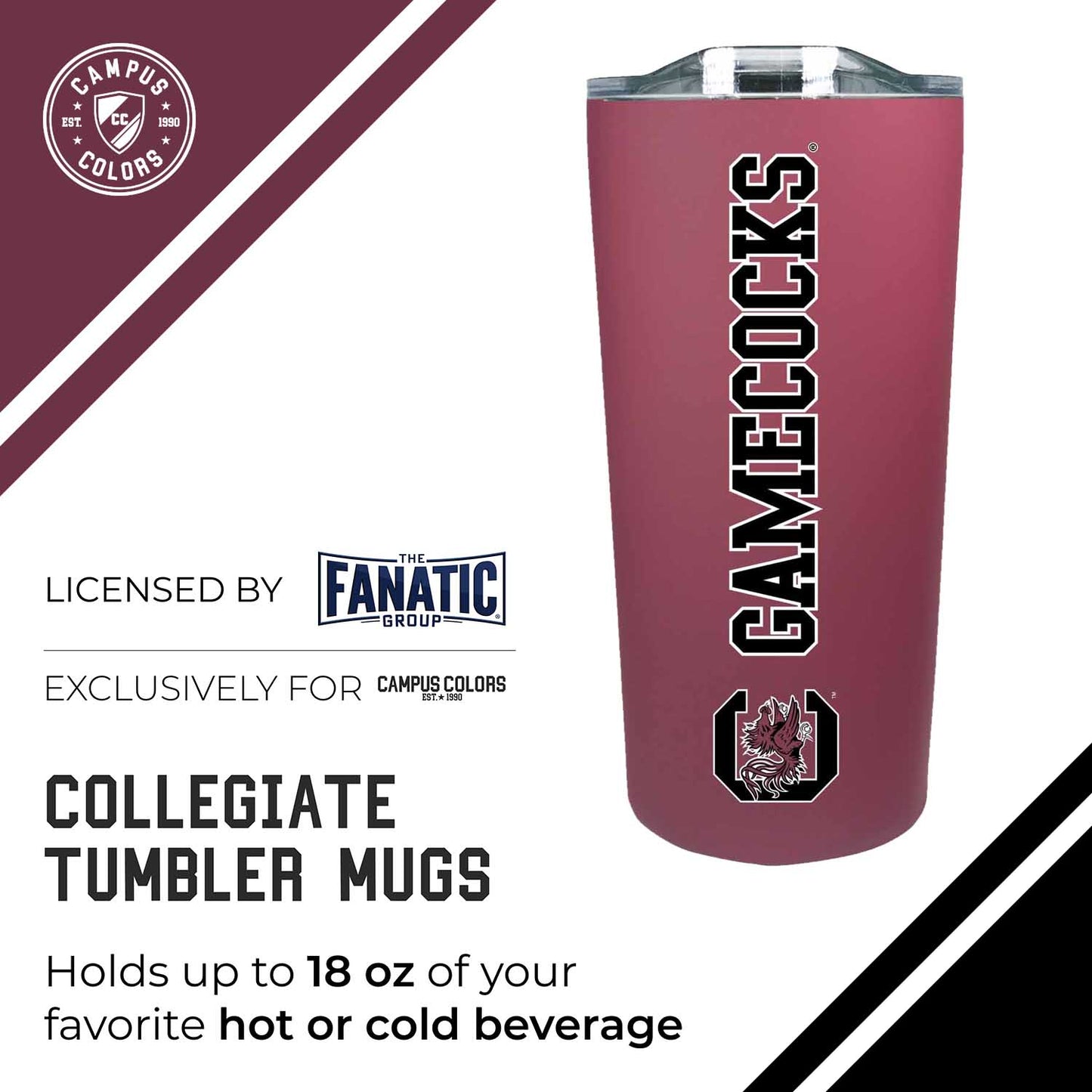 South Carolina Gamecocks Campus Colors  NCAA Tumbler - Maroon