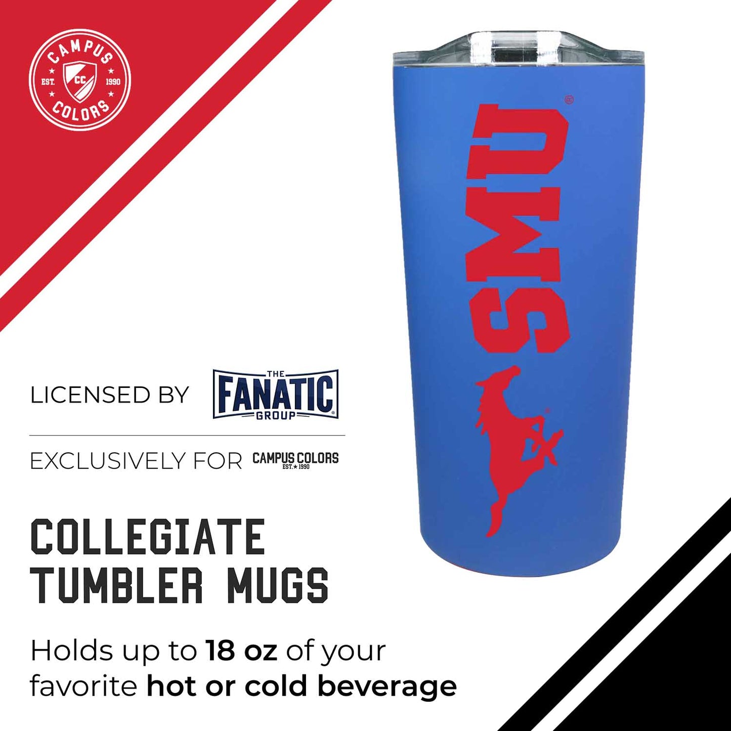 SMU Mustangs Campus Colors  NCAA Tumbler - Royal
