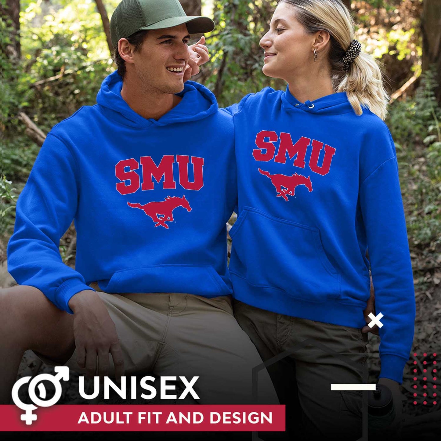 SMU Mustangs Campus Colors  Arch & Logo Gameday Hoodie - Royal
