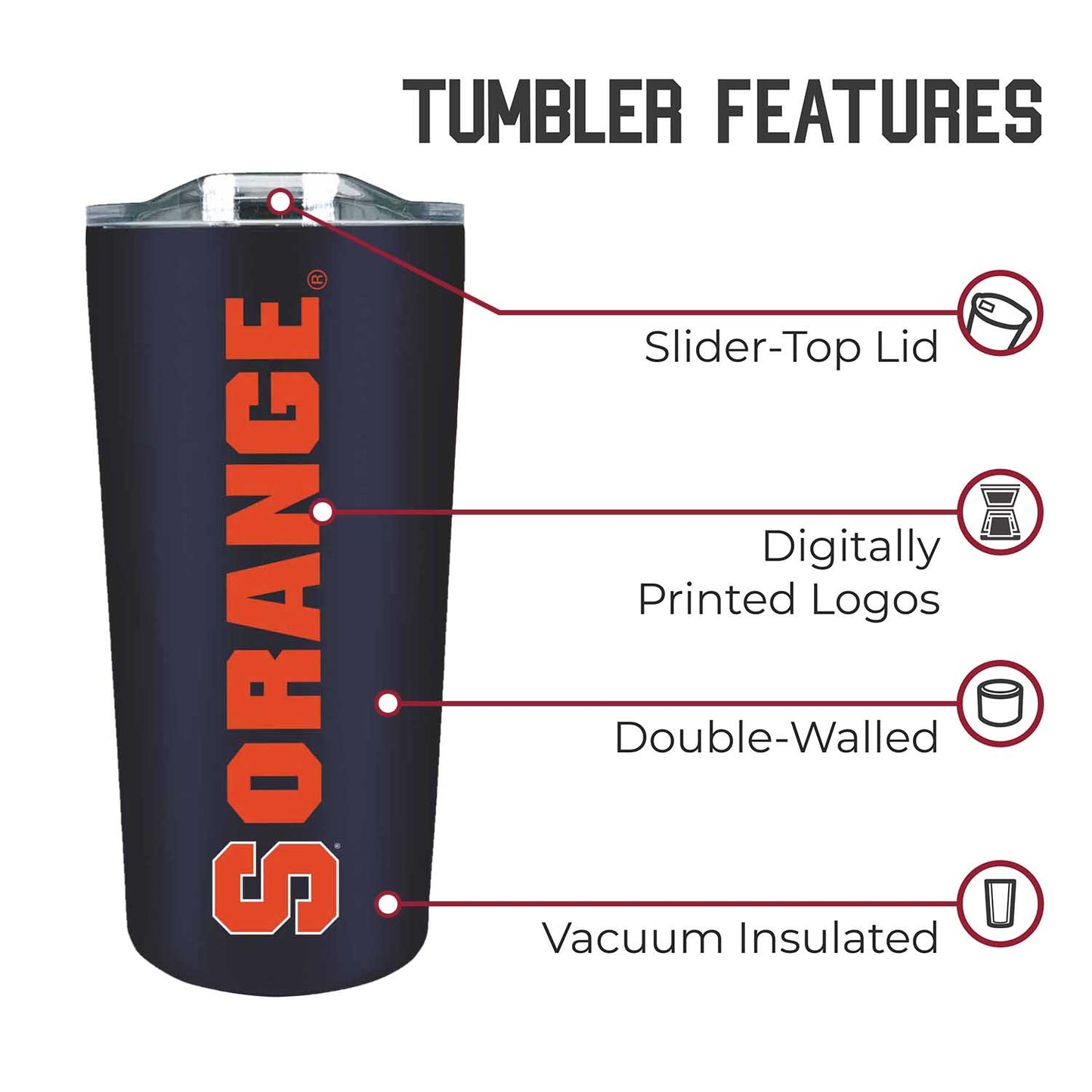 Syracuse Orange Campus Colors  NCAA Tumbler - Navy