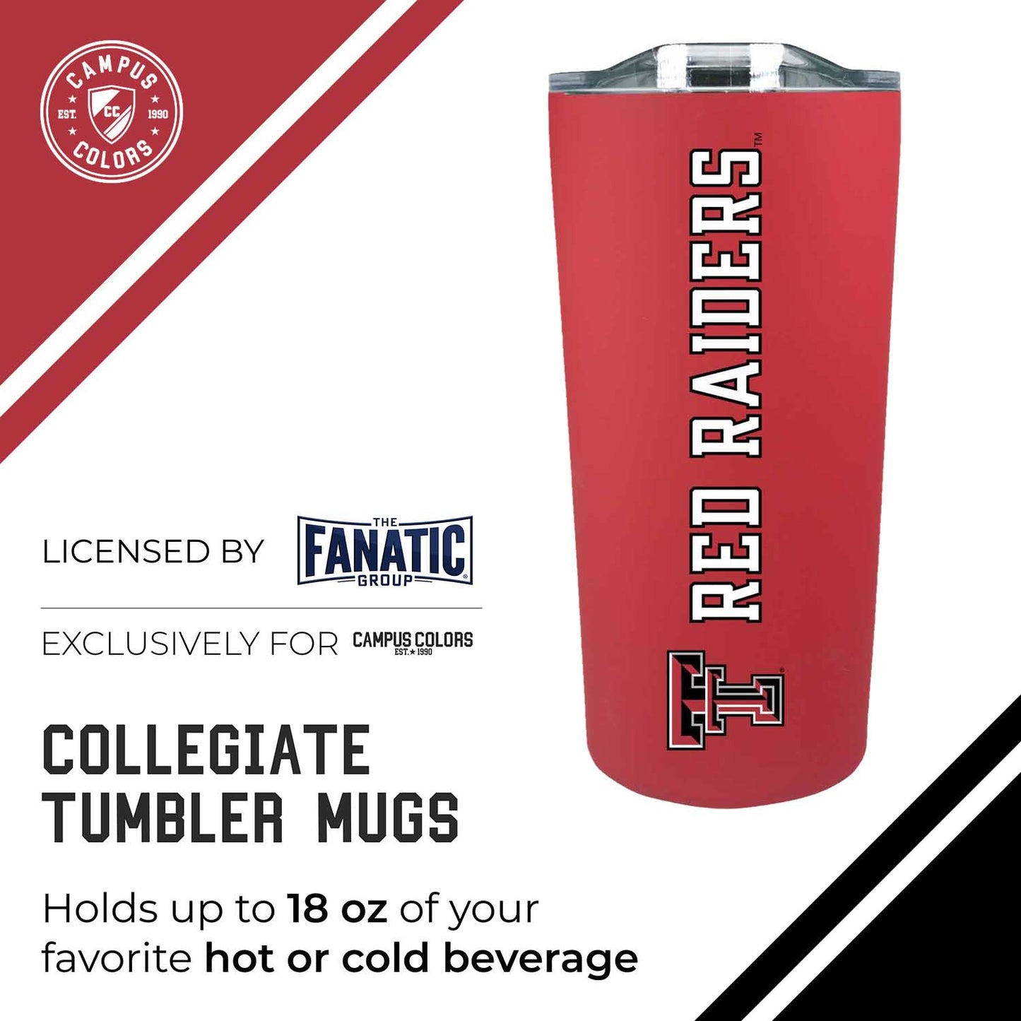 Texas Tech Red Raiders Campus Colors  NCAA Tumbler - Red
