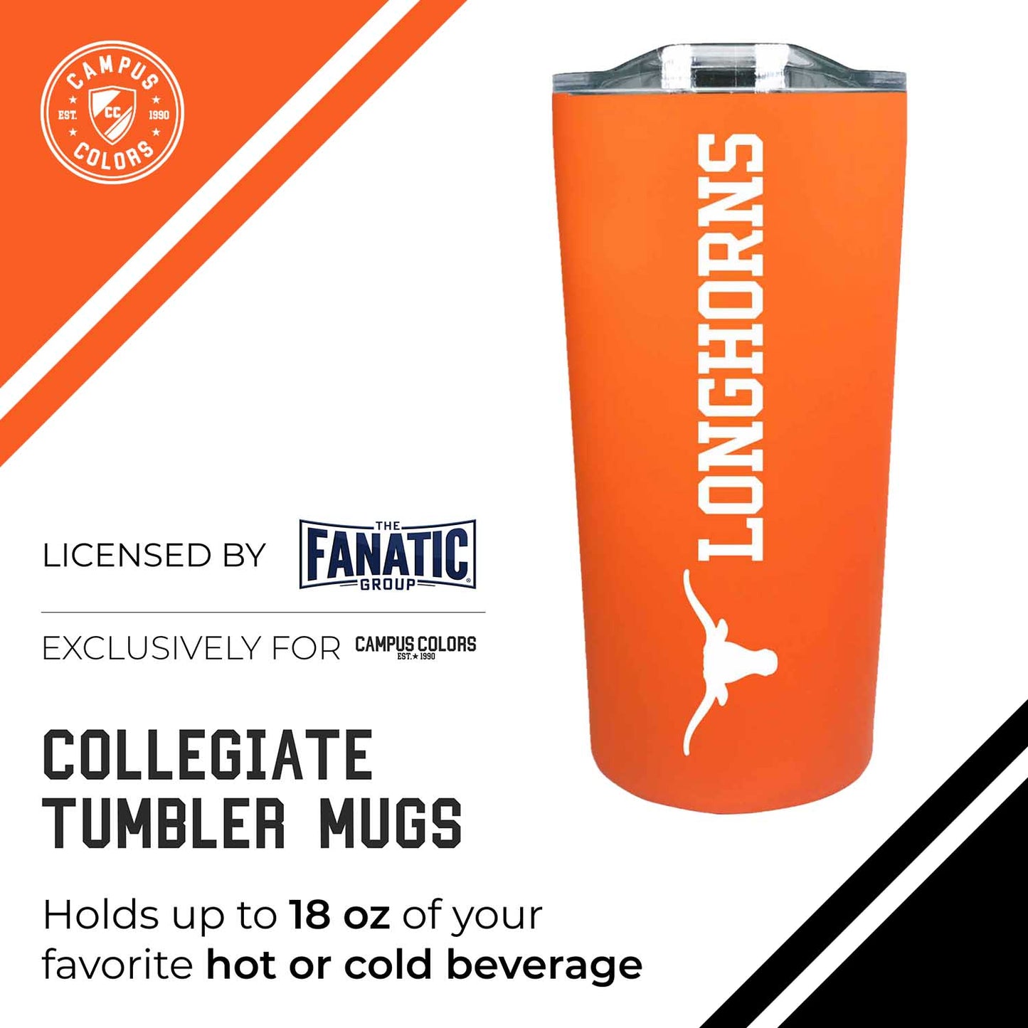 Texas Longhorns Campus Colors  NCAA Tumbler - Texas Orange