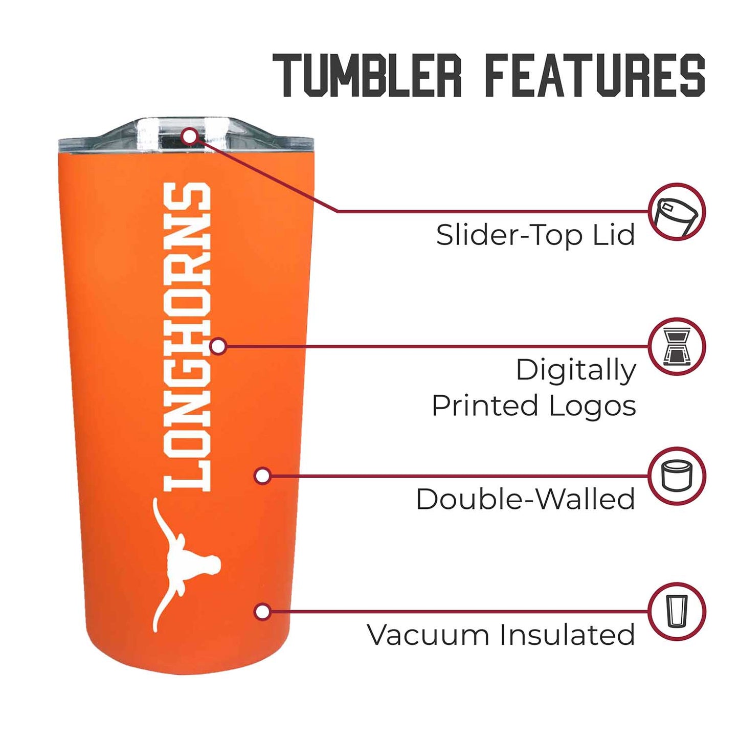 Texas Longhorns Campus Colors  NCAA Tumbler - Texas Orange