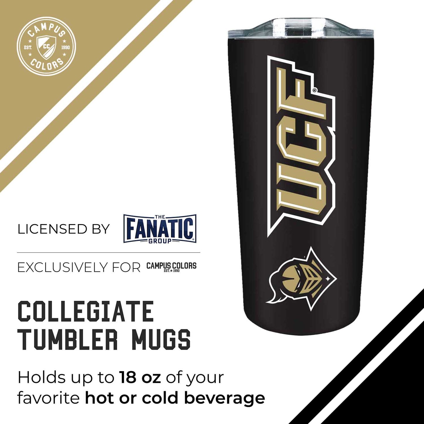 Central Florida Knights Campus Colors  NCAA Tumbler - Black