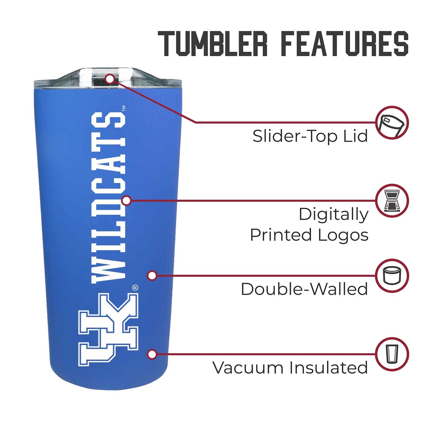 Kentucky Wildcats Campus Colors  NCAA Tumbler - Royal