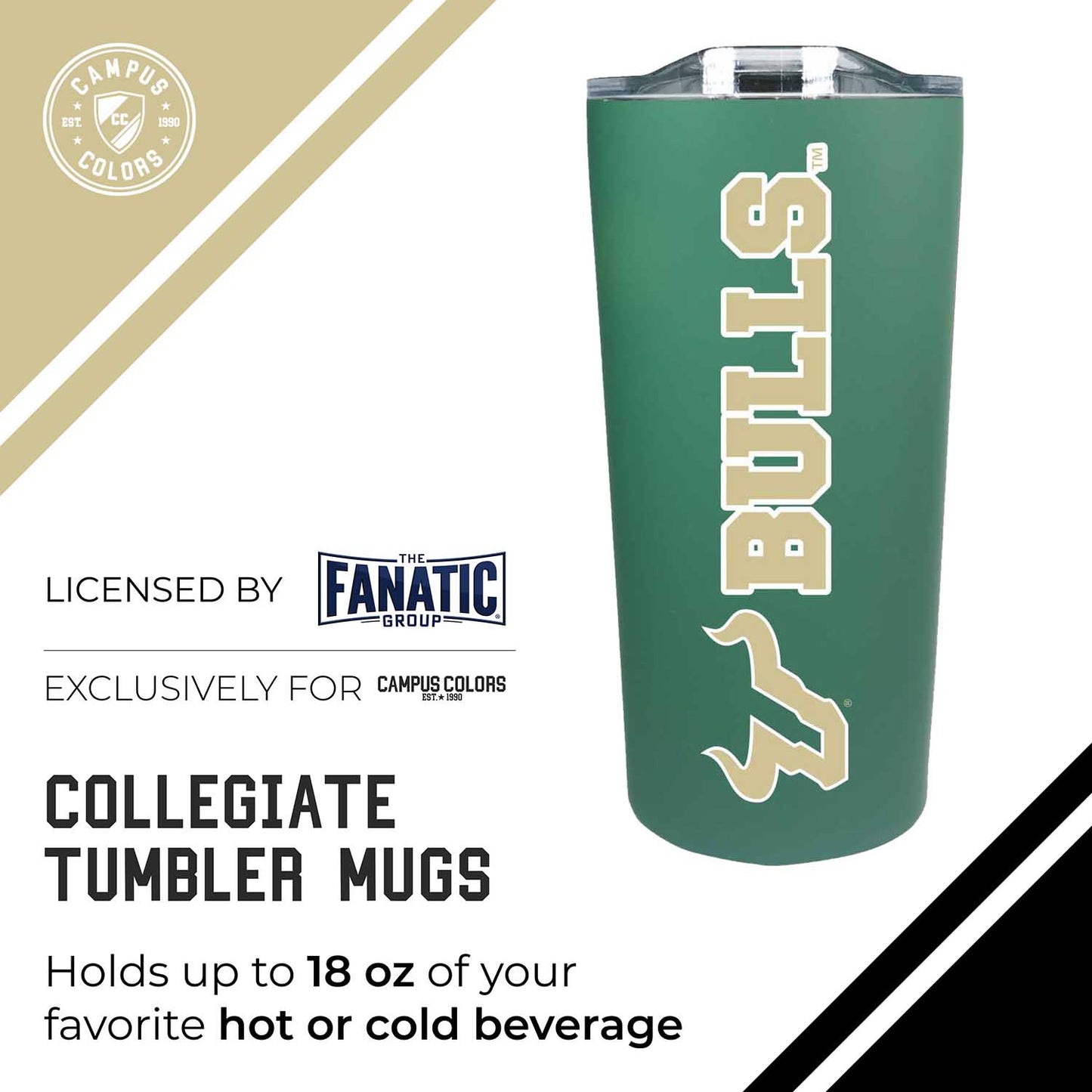 USF Bulls Campus Colors  NCAA Tumbler - Green