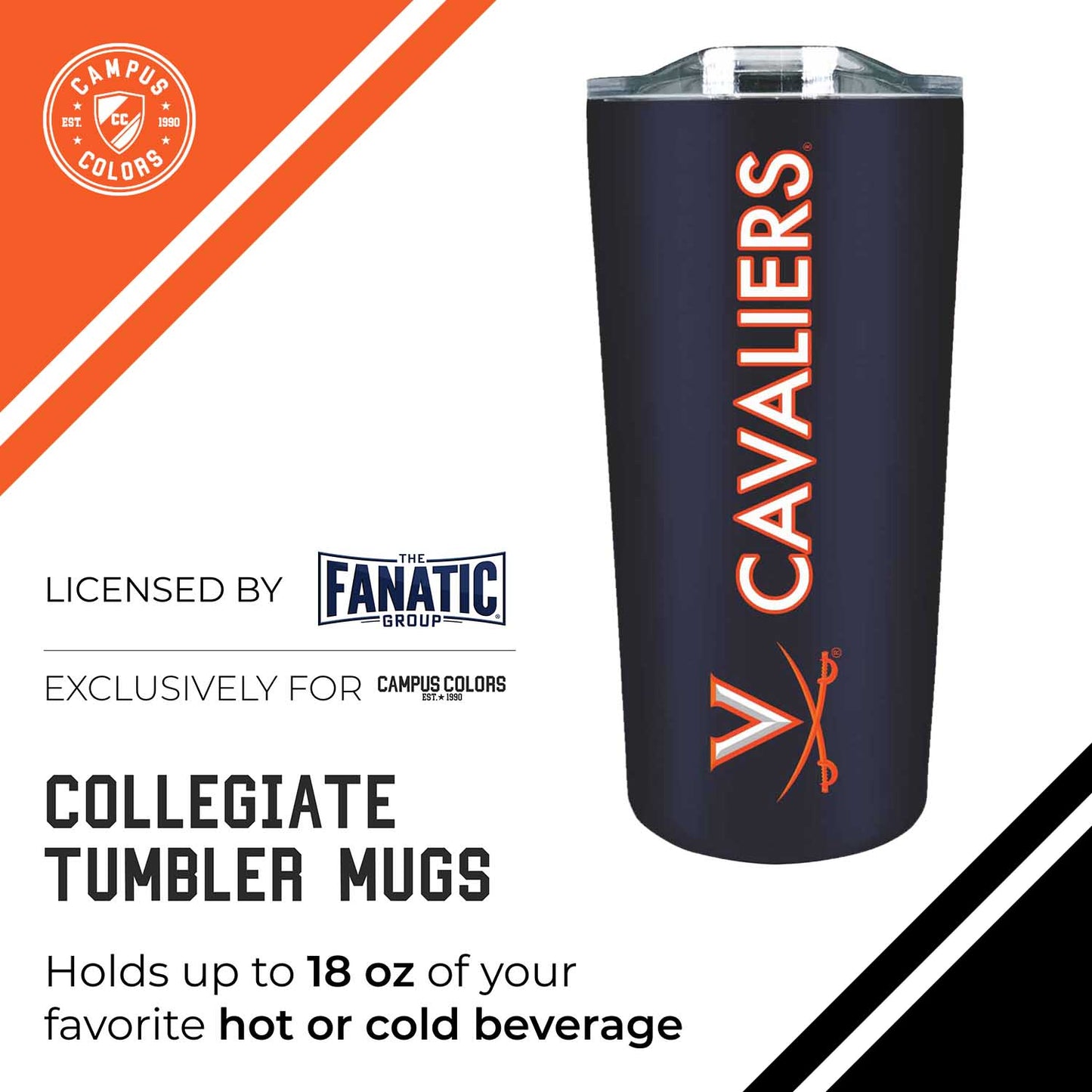 Virginia Cavaliers Campus Colors  NCAA Tumbler - Navy