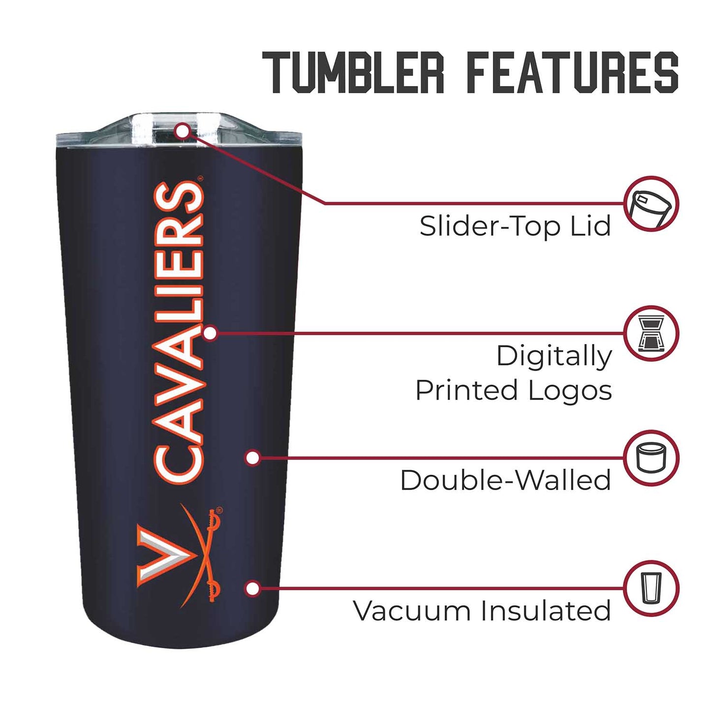 Virginia Cavaliers Campus Colors  NCAA Tumbler - Navy