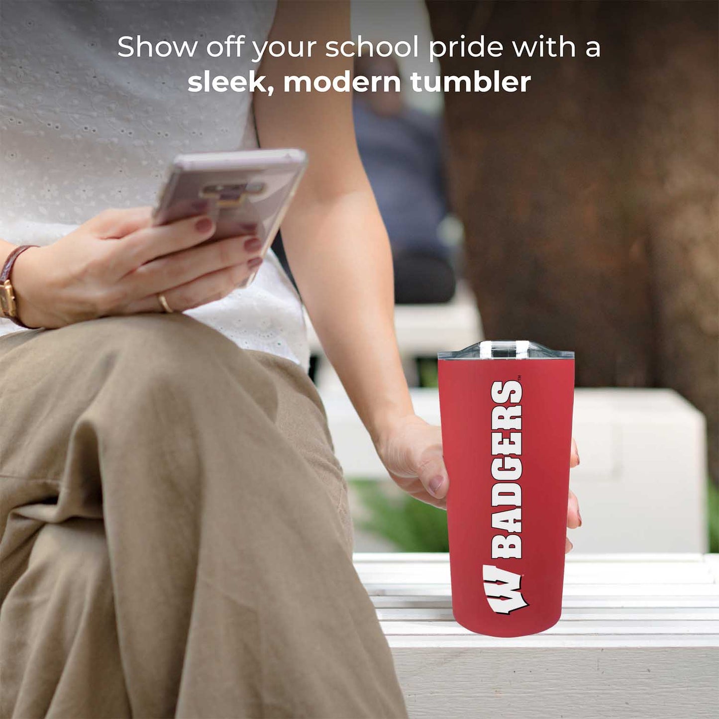 Wisconsin Badgers Campus Colors  NCAA Tumbler - Red